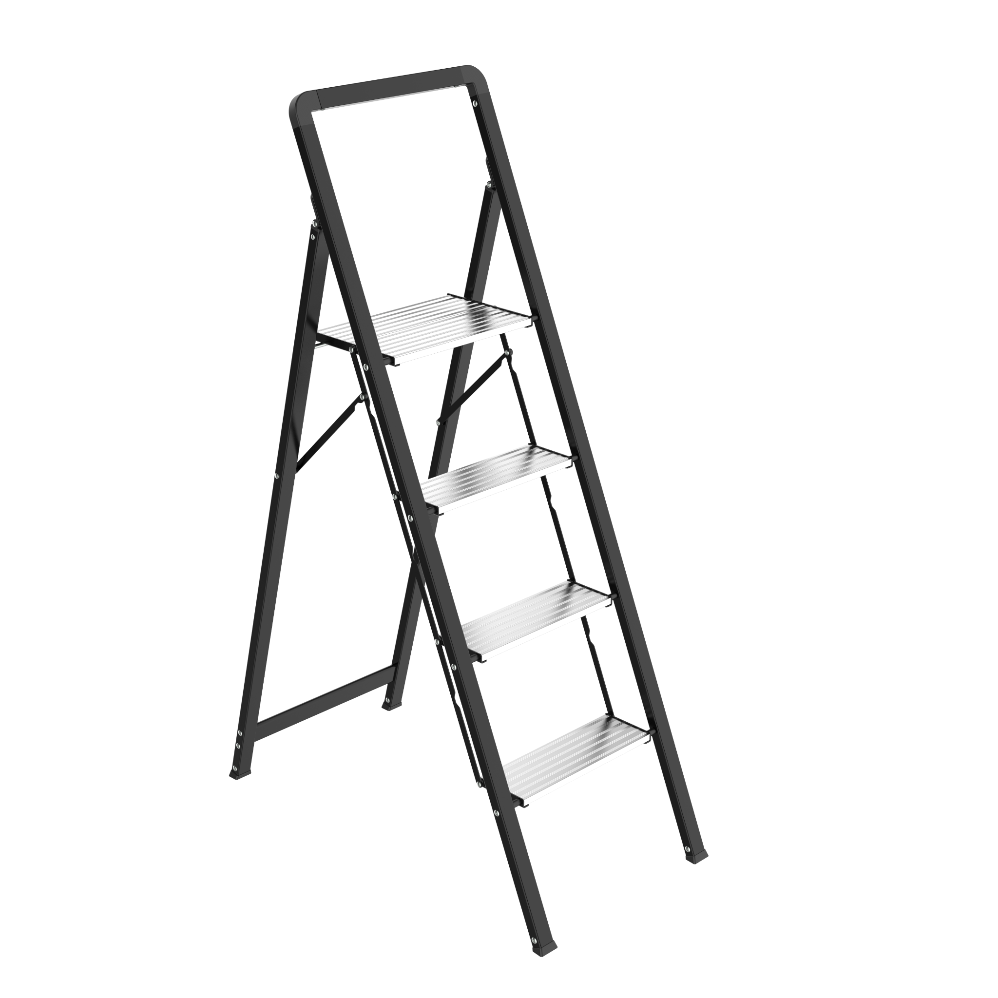 Escabeau 4 marches ultra plat, léger, plateforme antidérapante, 150 kg - ESCALO - Image 2