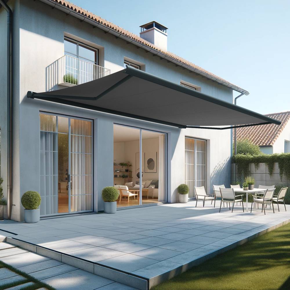 Intersun - Store banne coffre HEVOA 6,00x3,50 M (Motorisé Secours à Télécommande + LED - Gris Anthracite - Gris Graphite) - INTERSUN - Imagen 2