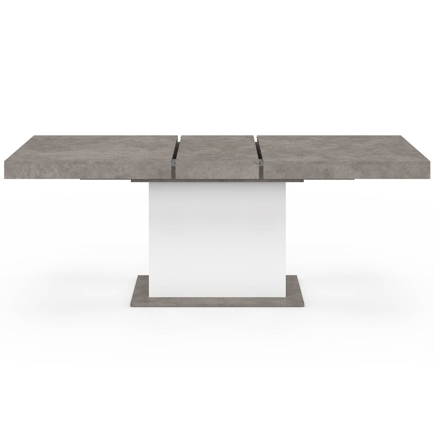 Table à manger extensible rectangle EDEN 6-10 personnes béton et blanc 160-200 cm - Image 3