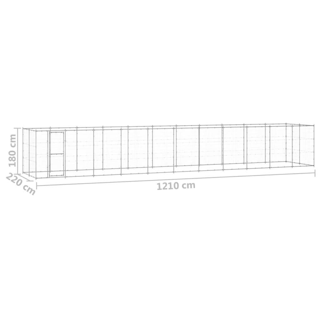 Vidaxl - Chenil extérieur Acier galvanisé 26,62 m² vidaXL 3082312 - Imagen 3