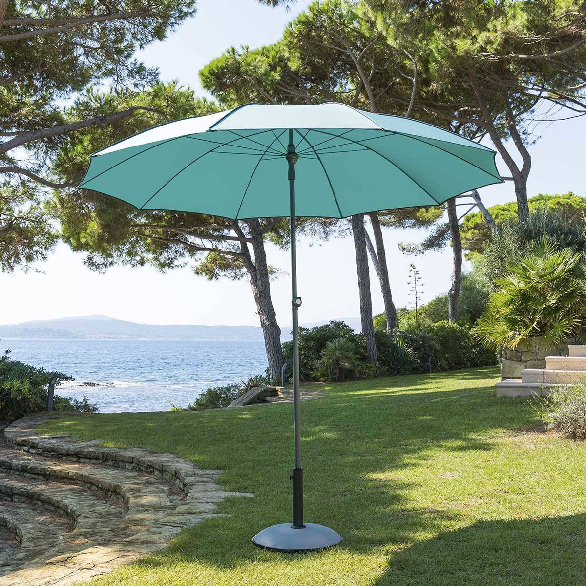 Hesperide - Parasol droit inclinable rond "Bogota" émeraude D2,5m en acier traité époxy Hespéride - Imagen 6