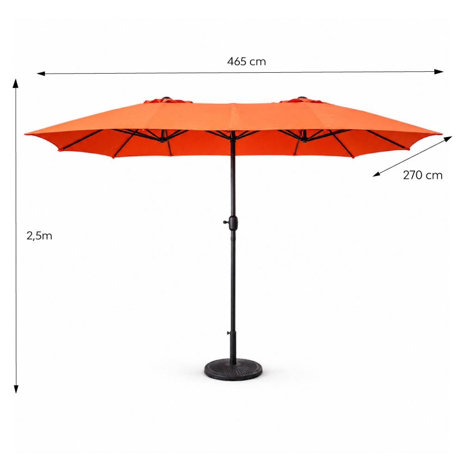Concept Usine - Parasol rectangulaire double 27x46m terracotta VENICE - Image 3