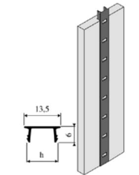 Crémaillère aluminium à encastrer 1337 VACHETTE - Alu brut - L.2 m - 0290223 - Image 2