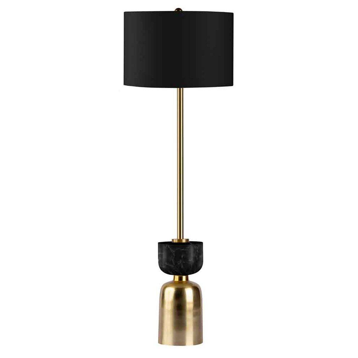 Paris Prix - Lampadaire Rond Design "Ceres" 127cm Noir & Or - Image 1