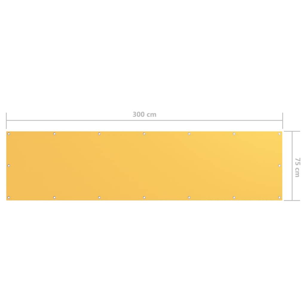 Helloshop26 - Écran de balcon brise pare vue protection confidentialité 75 x 300 cm tissu oxford jaune - Imagen 5