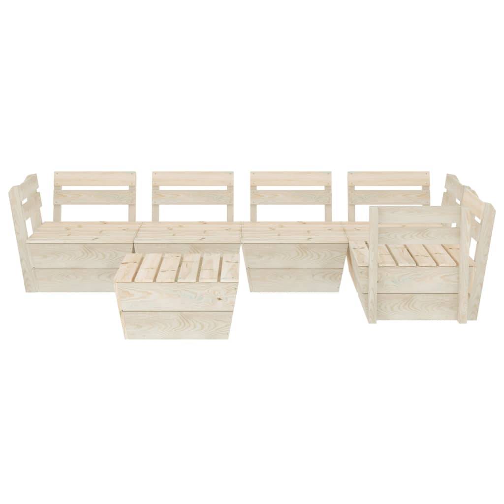 Helloshop26 - Salon de jardin meuble d'extérieur ensemble de mobilier palette 6 pièces bois d'épicéa imprégné - Imagen 2