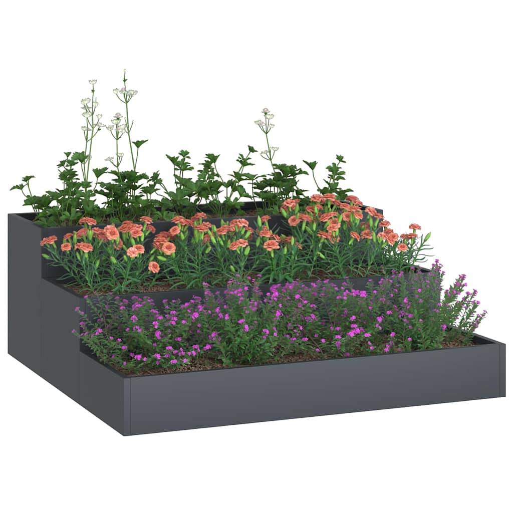 ComfortXL - Jardinière Carrée Acier Potager Surélevé Jardin Anthracite 90cm – ComfortXL Outdoor Living - Image 3
