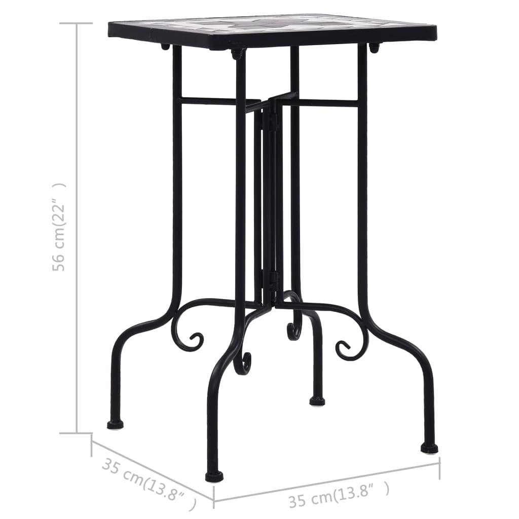 Maison Chic - Table de jardin - Table de bistro mosaïque noir et blanc Céramique HL907 - Image 7