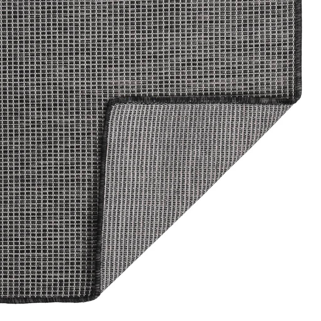 Grand Tapis d'Extérieur Tissage Plat en Polypropylène Anti-UV pour Salon de Jardin Gris 160x230 cm – ComfortXL Outdoor Living - Image 2