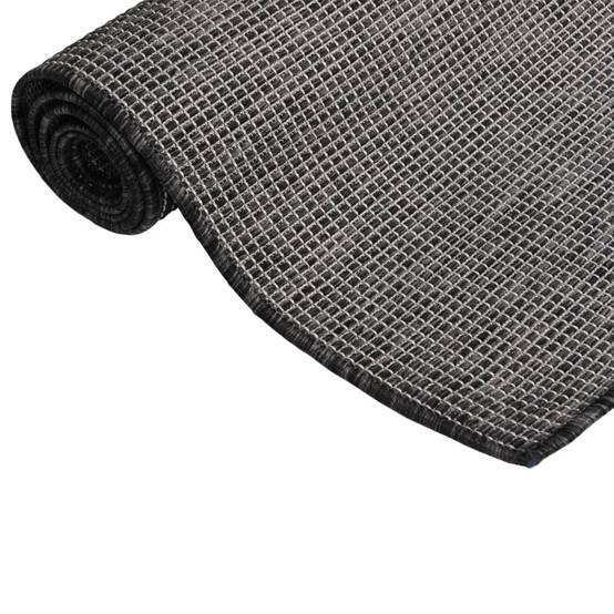 Grand Tapis d'Extérieur Tissage Plat en Polypropylène Anti-UV pour Salon de Jardin Gris 160x230 cm – ComfortXL Outdoor Living - Image 3