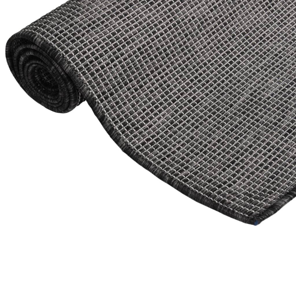 Grand Tapis d'Extérieur Tissage Plat en Polypropylène Anti-UV pour Salon de Jardin Gris 160x230 cm – ComfortXL Outdoor Living - Image 3