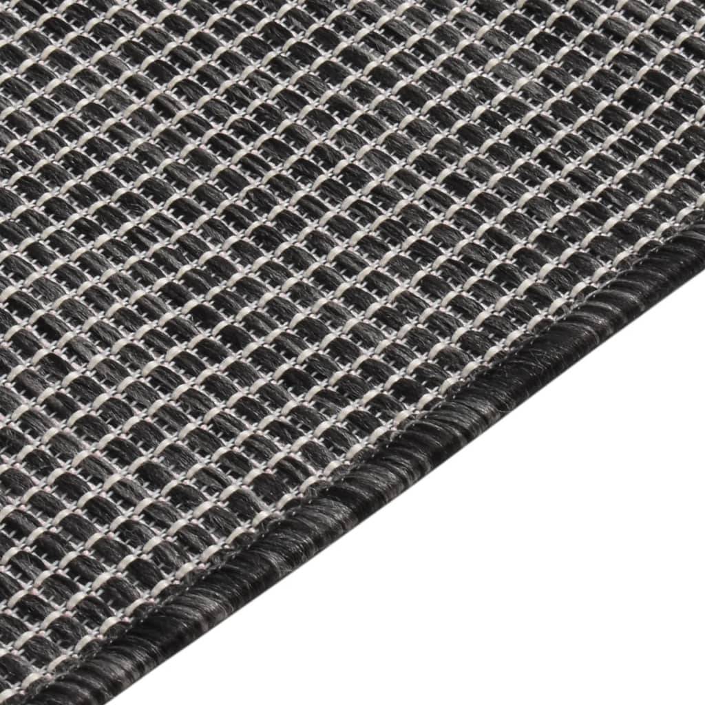 Grand Tapis d'Extérieur Tissage Plat en Polypropylène Anti-UV pour Salon de Jardin Gris 160x230 cm – ComfortXL Outdoor Living - Image 4