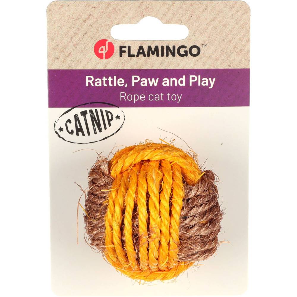 Flamingo - Flamingo - Jouet Justo balle 5 cm Brun & Jaune pour chat - Imagen 3