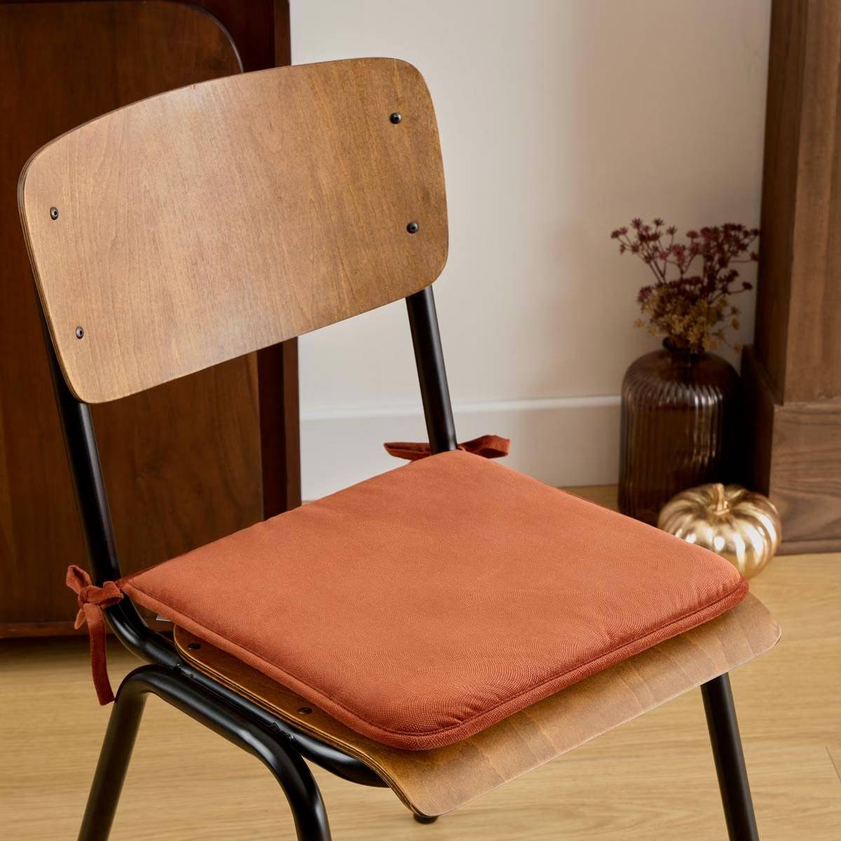 Atmosphera - Galette de chaise Lilou terracotta 38x38cm - Atmosphera Créateur d'intérieur - Image 4