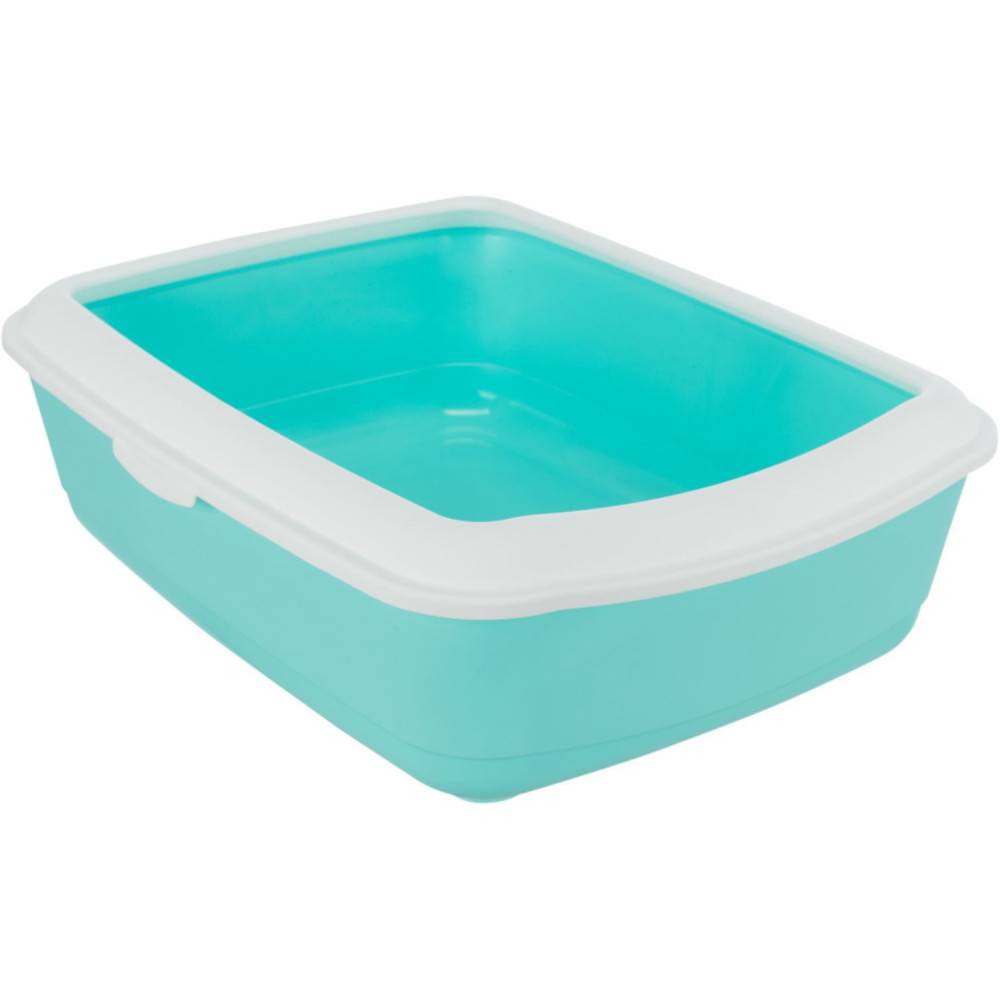Bac à litière vert avec rebord 37 x 47 x 15 cm pour chats - Imagen 1