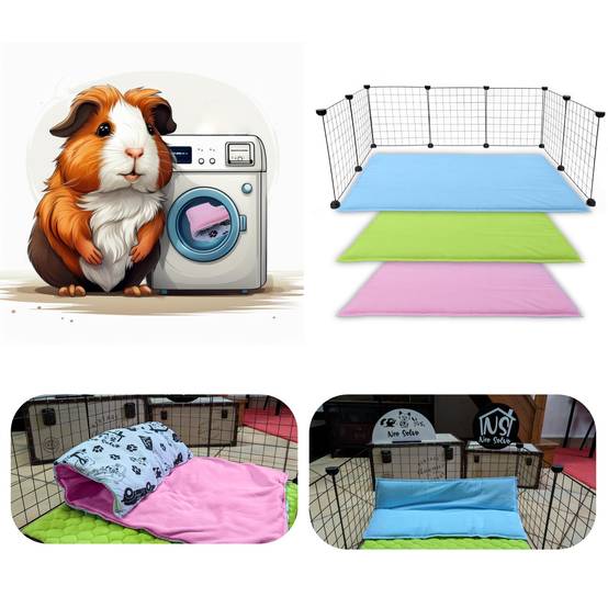 Lot de 2 - Tapis pour Cochon d'inde et Lapin en Polaire 120 x 60 cm - Polaire Absorbant, Lavable en Machine, Economique - Neo Solvo - Image 7
