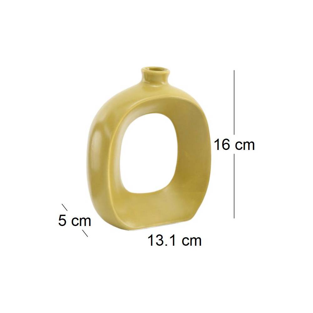 Sil - Vase en grès Oval 16 cm - Imagen 2
