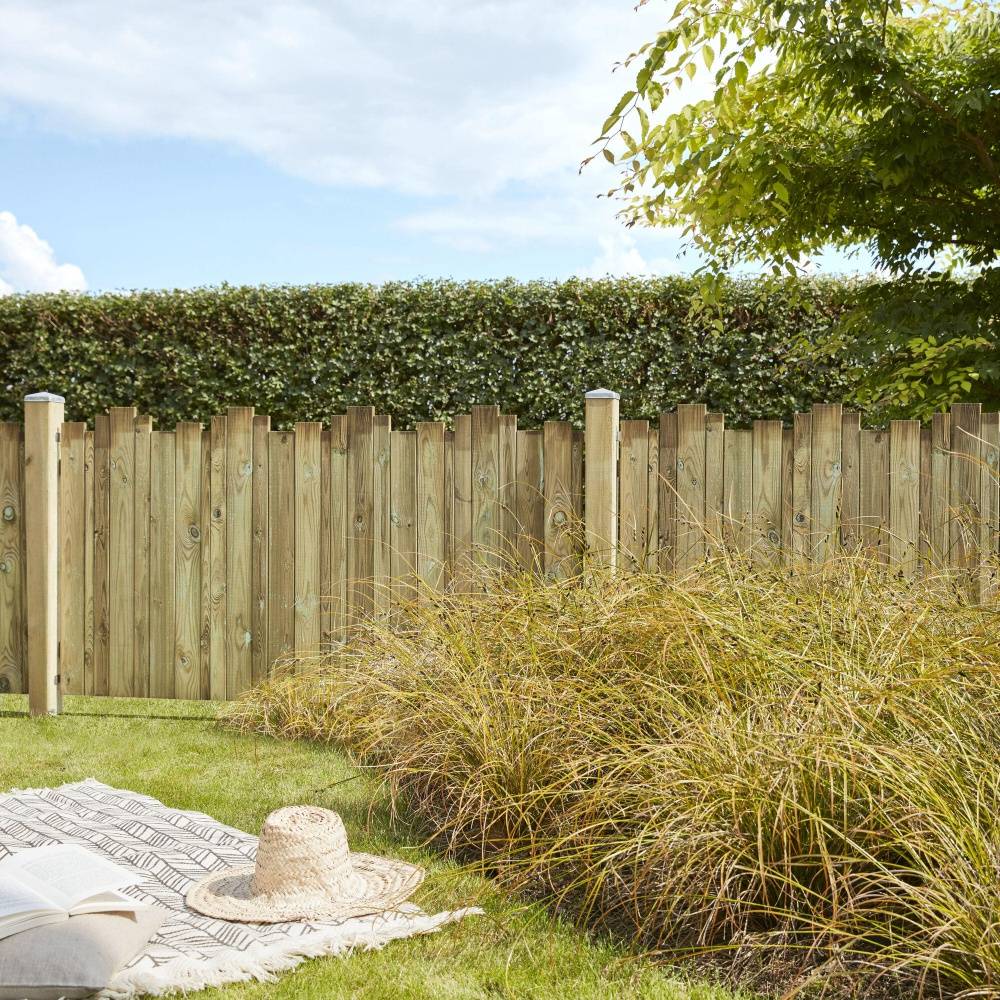 Clôture jardin bois Cleveland, CERLAND, H.95 x l.180 cm, naturel - Image 1