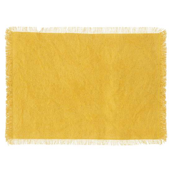 Set de table à franges - SECRET DE GOURMET - Coton - Jaune - Image 1