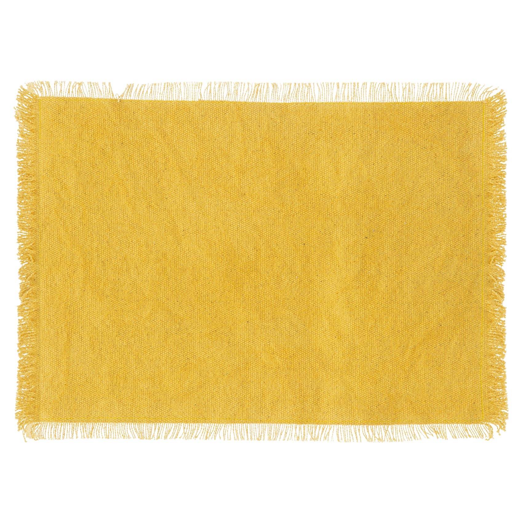 Set de table à franges - SECRET DE GOURMET - Coton - Jaune - Image 1