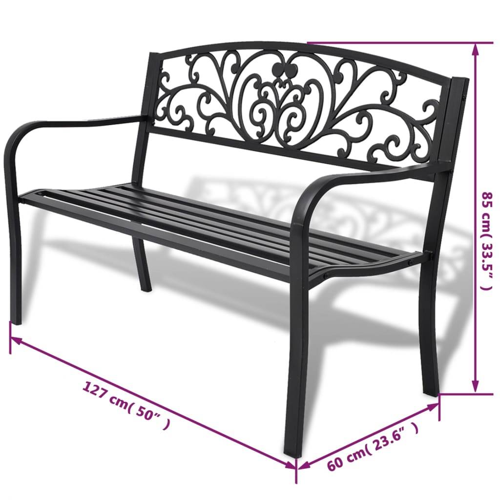 Vidaxl - banc de jardin 127 cm fonte noir vidaXL 42168 - Imagen 3