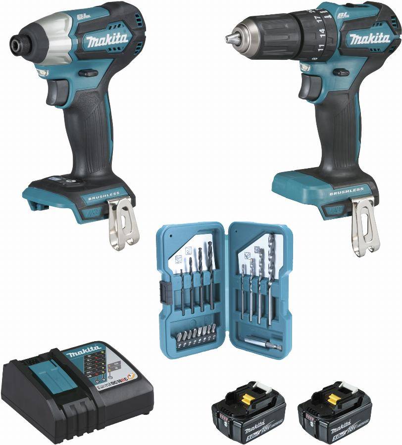 Makita - Ensemble de 2 machines 18V Visseuse DTD155 + Perceuse DHP483 - MAKITA - avec 2 batteries 18V 5.0Ah, chargeur - MakPak - DLX2221TJ2 - Imagen 2