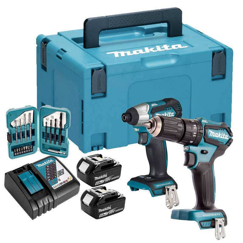 Makita - Ensemble de 2 machines 18V Visseuse DTD155 + Perceuse DHP483 - MAKITA - avec 2 batteries 18V 5.0Ah, chargeur - MakPak - DLX2221TJ2 - Imagen 1