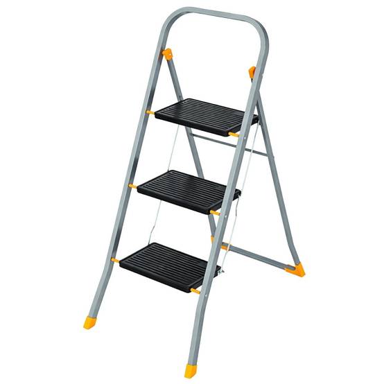 Escabeau 3 marches pliable Charge 150kg Marche pied anti-dérapant Bricolage Maison Chantier INTEC - Image 1