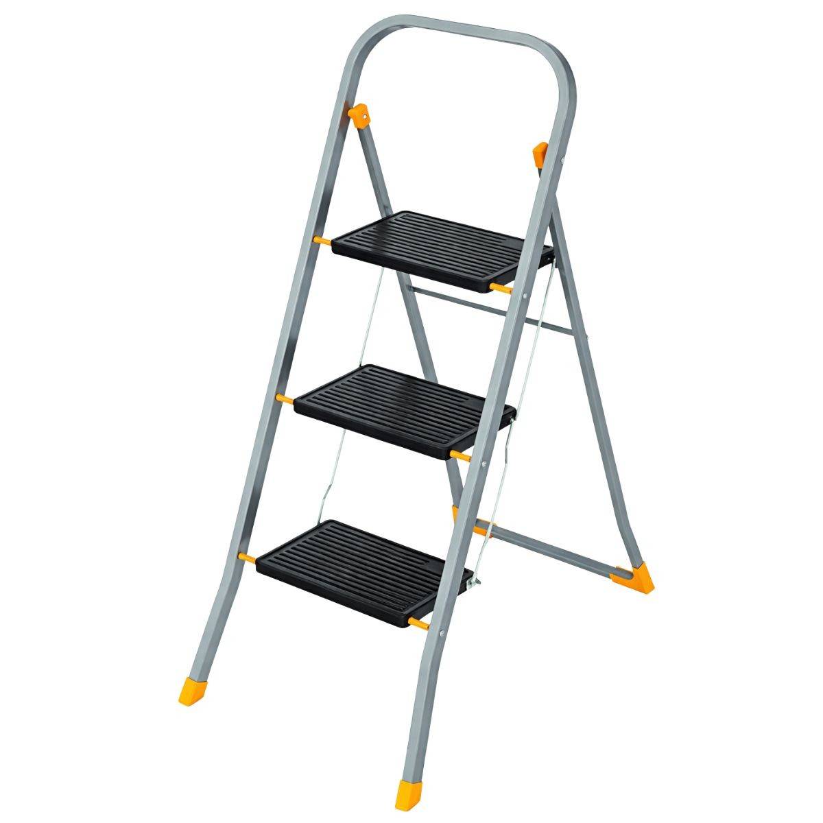 Intec - Escabeau 3 marches pliable Charge 150kg Marche pied anti-dérapant Bricolage Maison Chantier INTEC