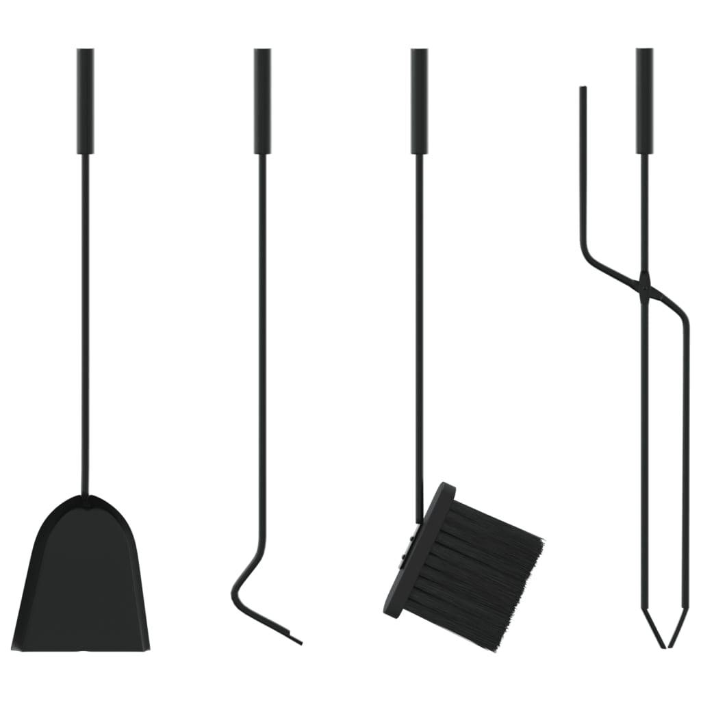 Set Serviteur de Cheminée Acier 5 Pièces pour Foyer Entretien du Feu 66 cm Noir - ComfortXL Outdoor Living - Image 9