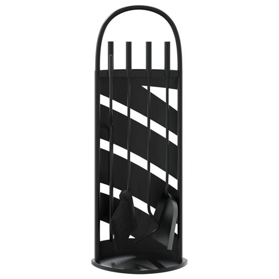Set Serviteur de Cheminée Acier 5 Pièces pour Foyer Entretien du Feu 66 cm Noir - ComfortXL Outdoor Living - Image 4