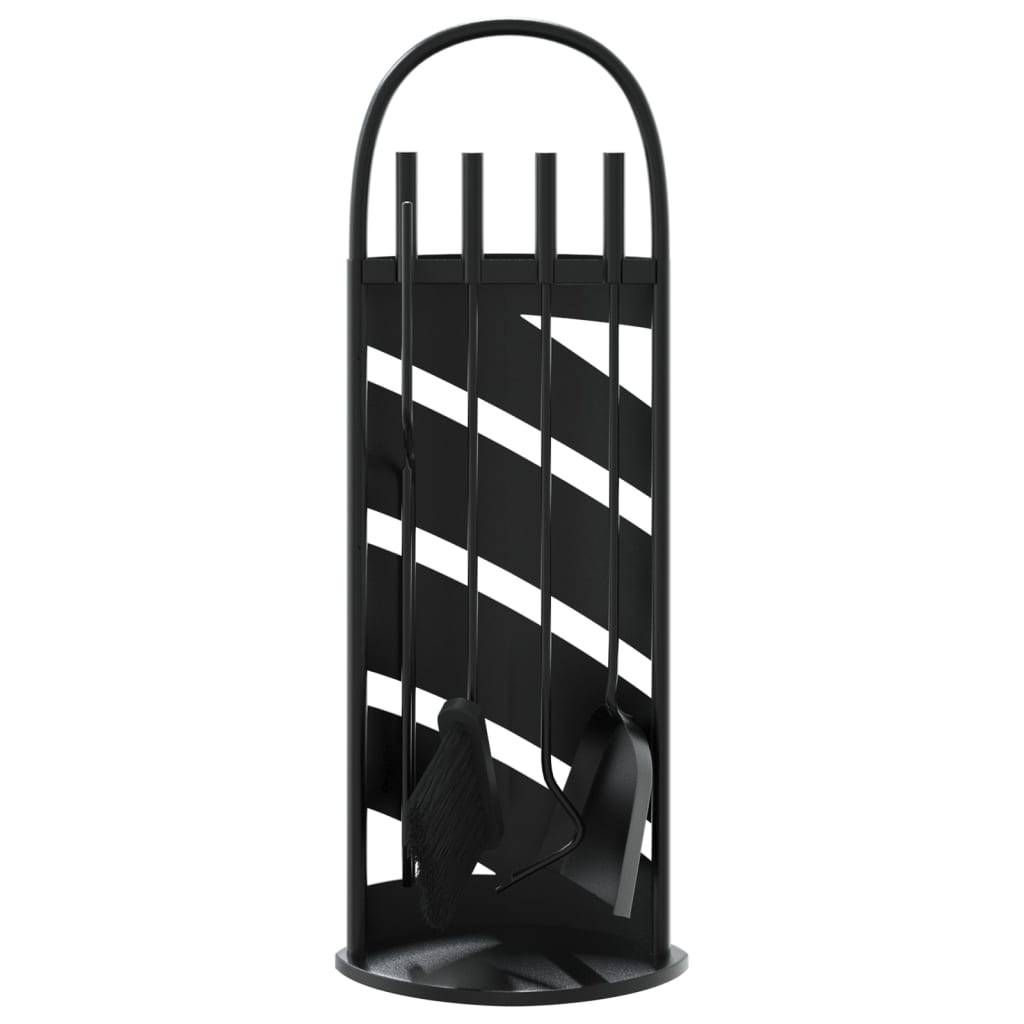 Set Serviteur de Cheminée Acier 5 Pièces pour Foyer Entretien du Feu 66 cm Noir - ComfortXL Outdoor Living - Image 4