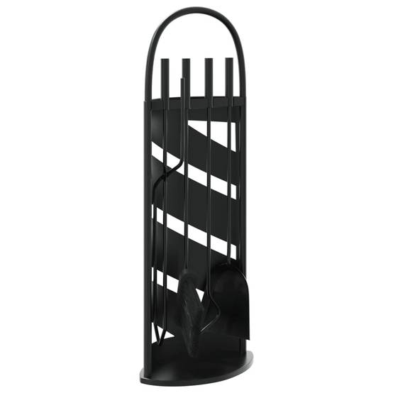 Set Serviteur de Cheminée Acier 5 Pièces pour Foyer Entretien du Feu 66 cm Noir - ComfortXL Outdoor Living - Image 2