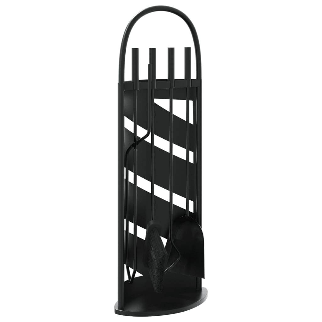 Set Serviteur de Cheminée Acier 5 Pièces pour Foyer Entretien du Feu 66 cm Noir - ComfortXL Outdoor Living - Image 2