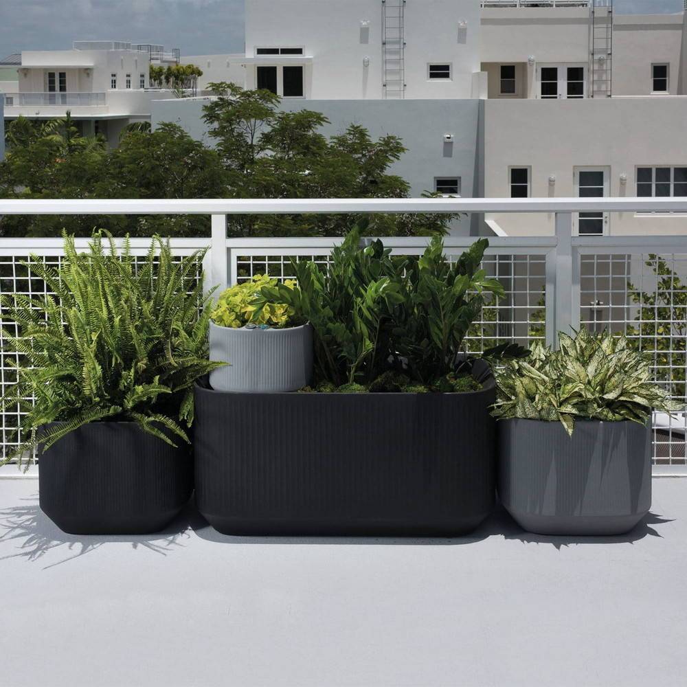 Crescent Garden - Pot Mod gris 51 x 36 x H.31 cm avec TruDrop One Crescent Garden - Imagen 2