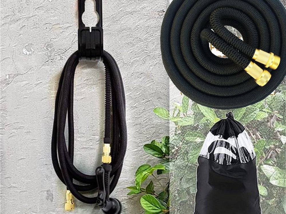 Tuyau d'arrosage extensible de 15 m avec connecteurs et crochet pour pistolet - Image 6
