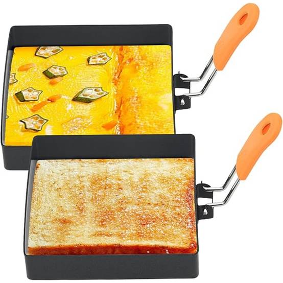 Lot De 2 Moules Oeufs Carrés Inox Antiadhésifs 10,2 Cm - Imagen 1