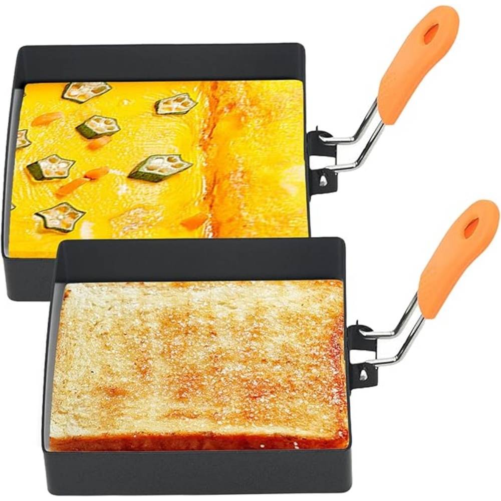 Lot De 2 Moules Oeufs Carrés Inox Antiadhésifs 10,2 Cm - Imagen 1