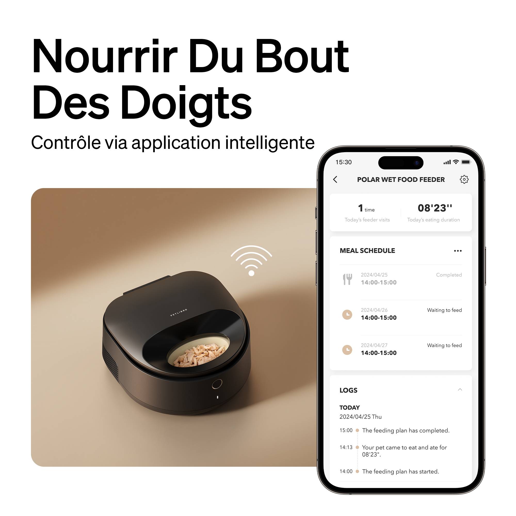 Petlibro Distributeur automatique aliments humides Polar - Noir - Image 3
