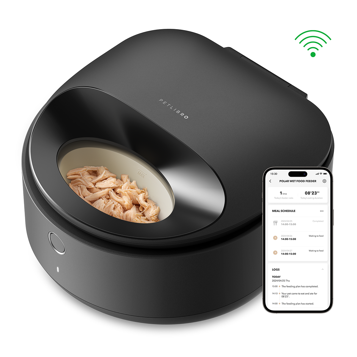 Petlibro Distributeur automatique aliments humides Polar - Noir - Image 1