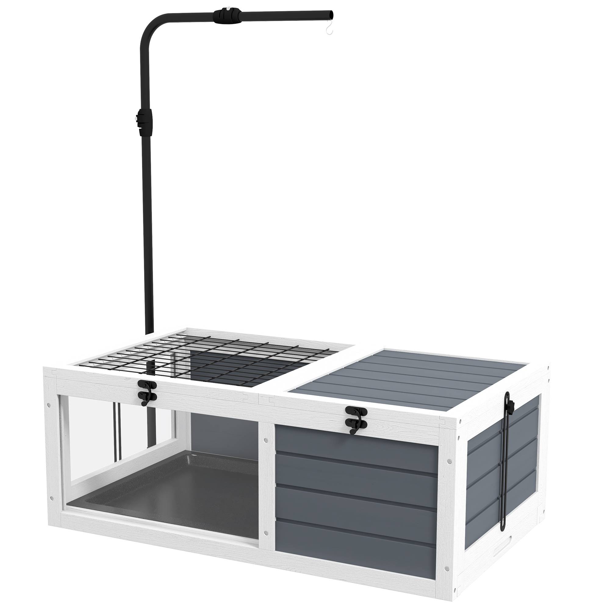 Enclos pour tortue bois gris 81 x 48 x 31.5 cm - PANGIVO - Image 2