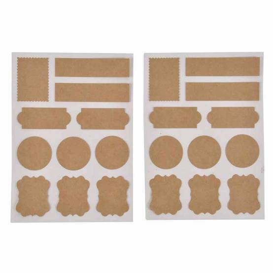 Lot de 22 Stickers "Kraft" 13x18cm Naturel - Image 1