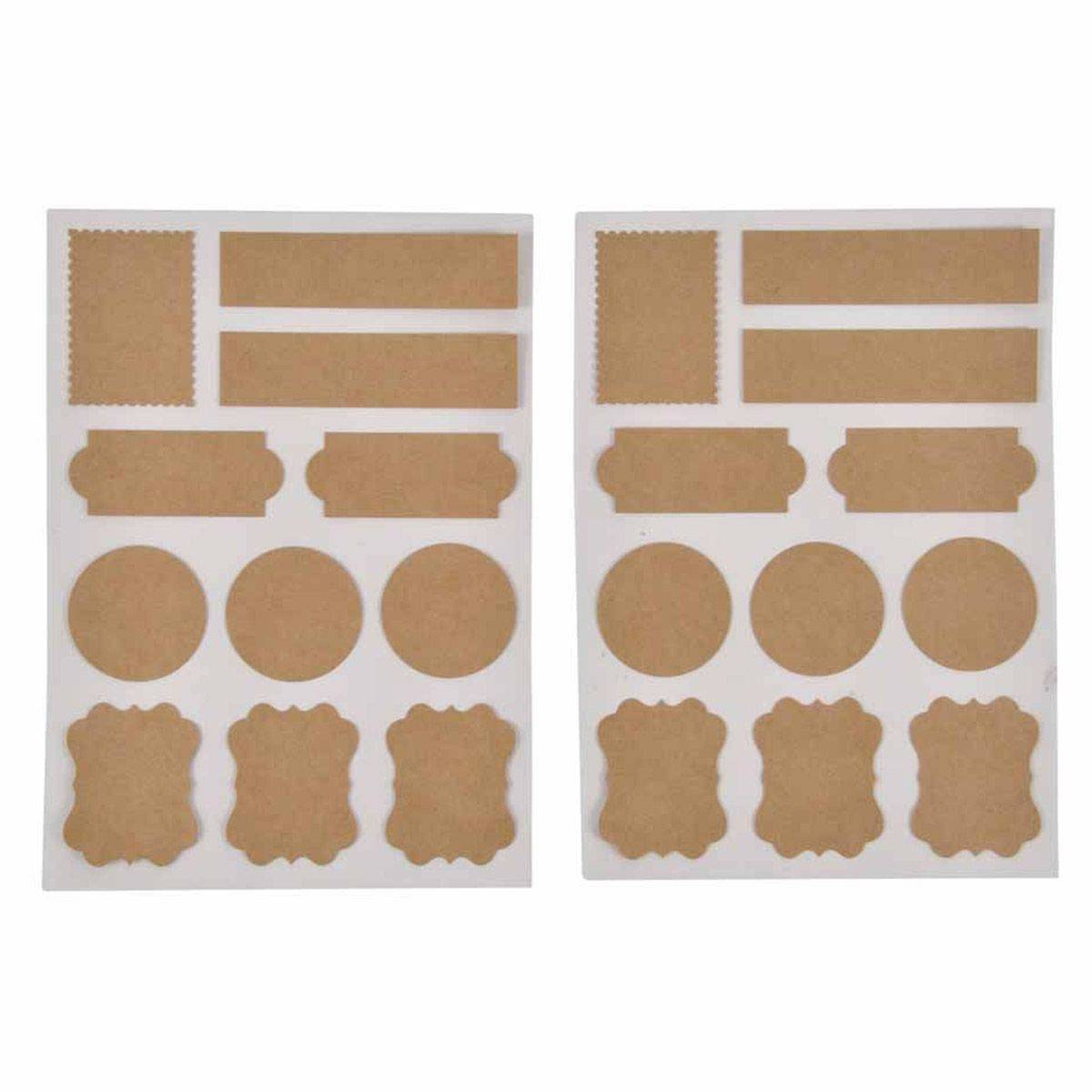 Lot de 22 Stickers "Kraft" 13x18cm Naturel - Image 1