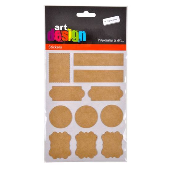 Lot de 22 Stickers "Kraft" 13x18cm Naturel - Image 2
