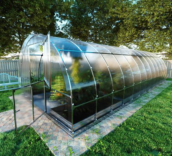 Serre KLASIKA TUBE 3 x 8 m (24 m²), 4 mm avec revêtement en polycarbonate - Image 1