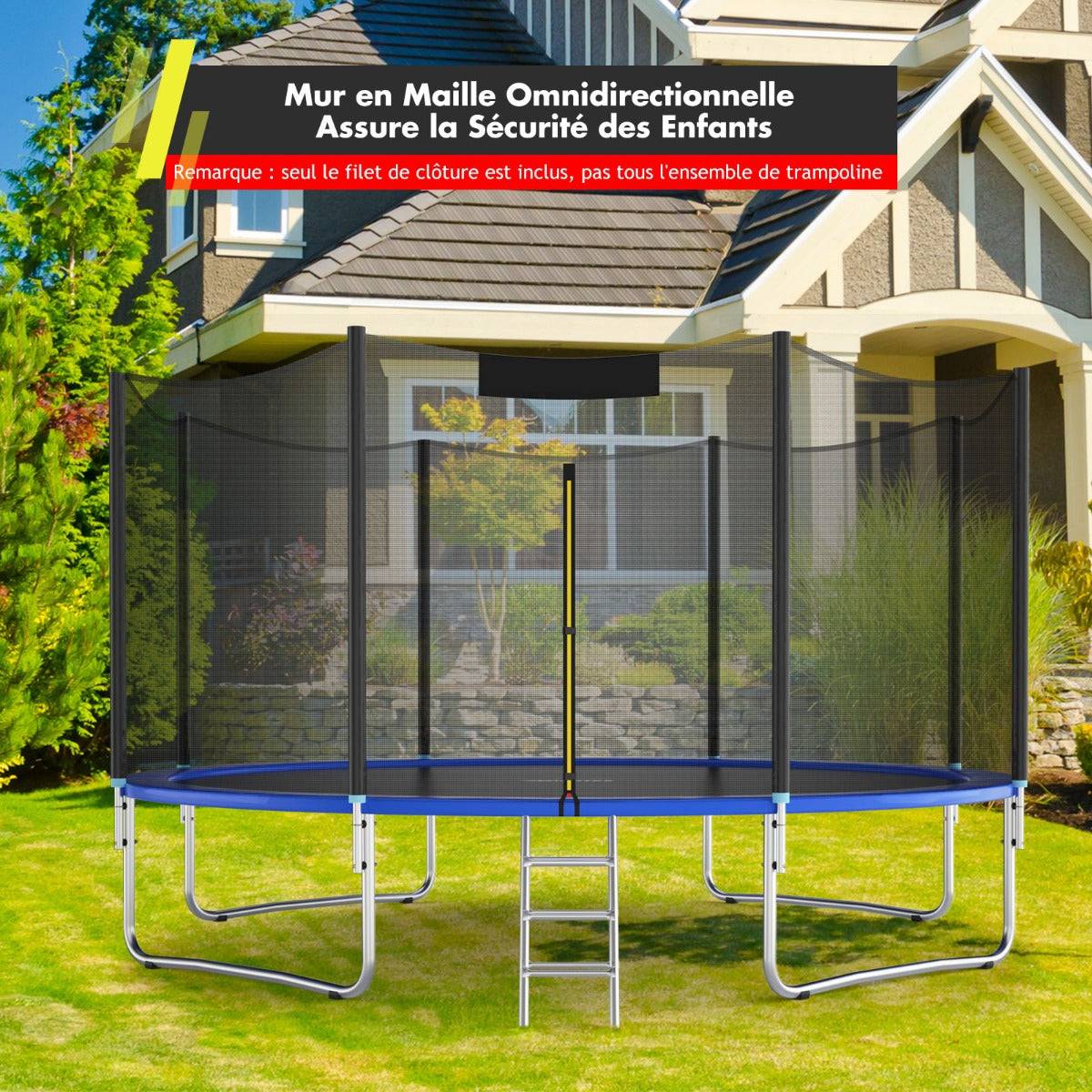 Helloshop26 - Filet de remplacement pour trampolines ø 488 cm 6 barres filet de sécurité pour trampolines - Imagen 2