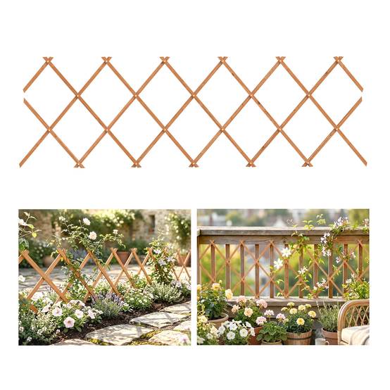 ComfortXL - Treillis de jardin extensible bois sapin support plantes grimpantes 180x60cm marron - ComfortXL Outdoor Living - Image 1