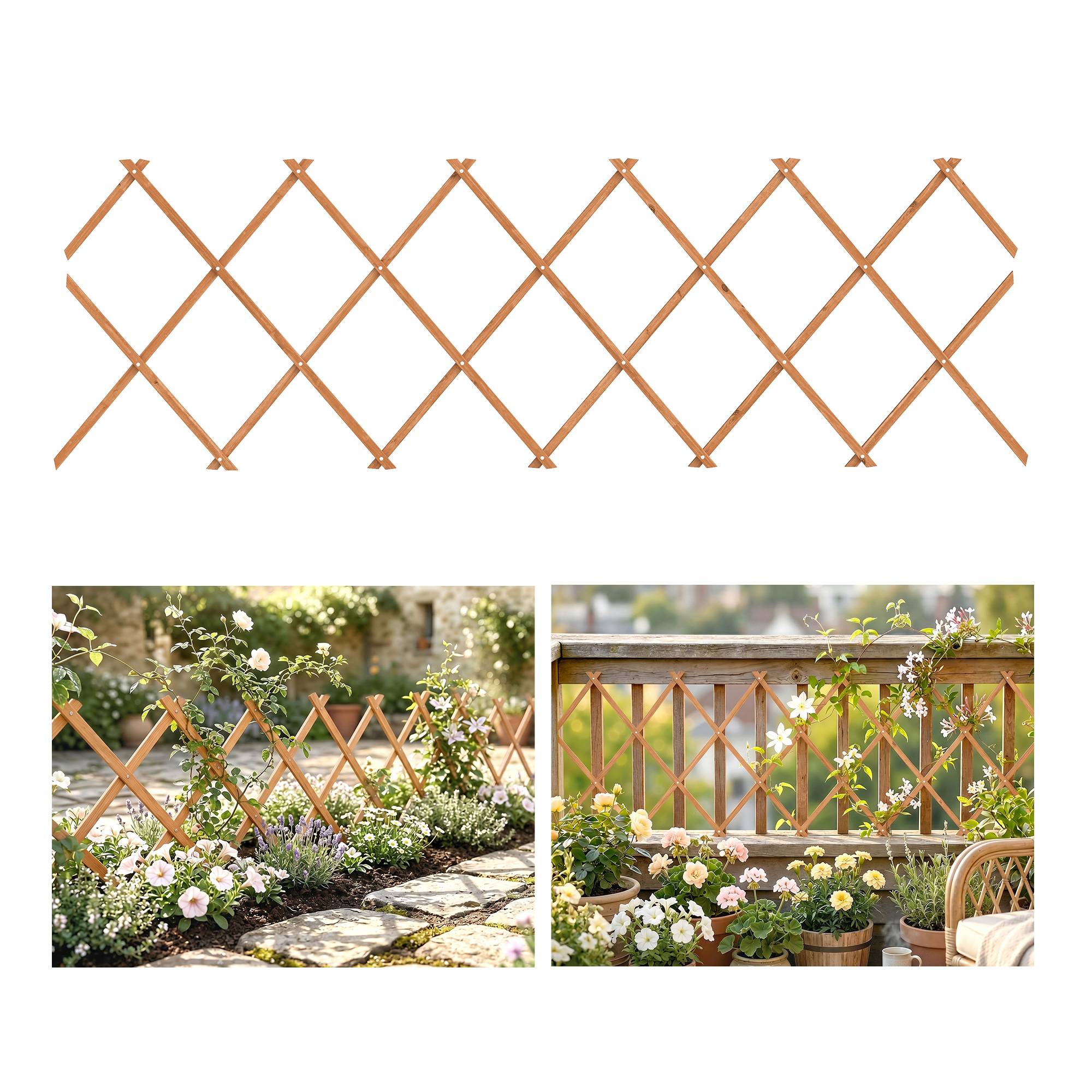 ComfortXL - Treillis de jardin extensible bois sapin support plantes grimpantes 180x60cm marron - ComfortXL Outdoor Living - Image 1