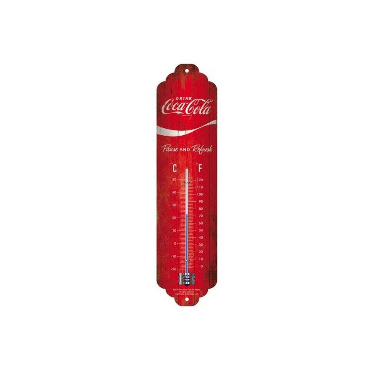 Nostalgic Art - Thermomètre en métal Pub 28 x 6.5 cm Coca Cola Logo rouge Nostalgic Art - Imagen 1