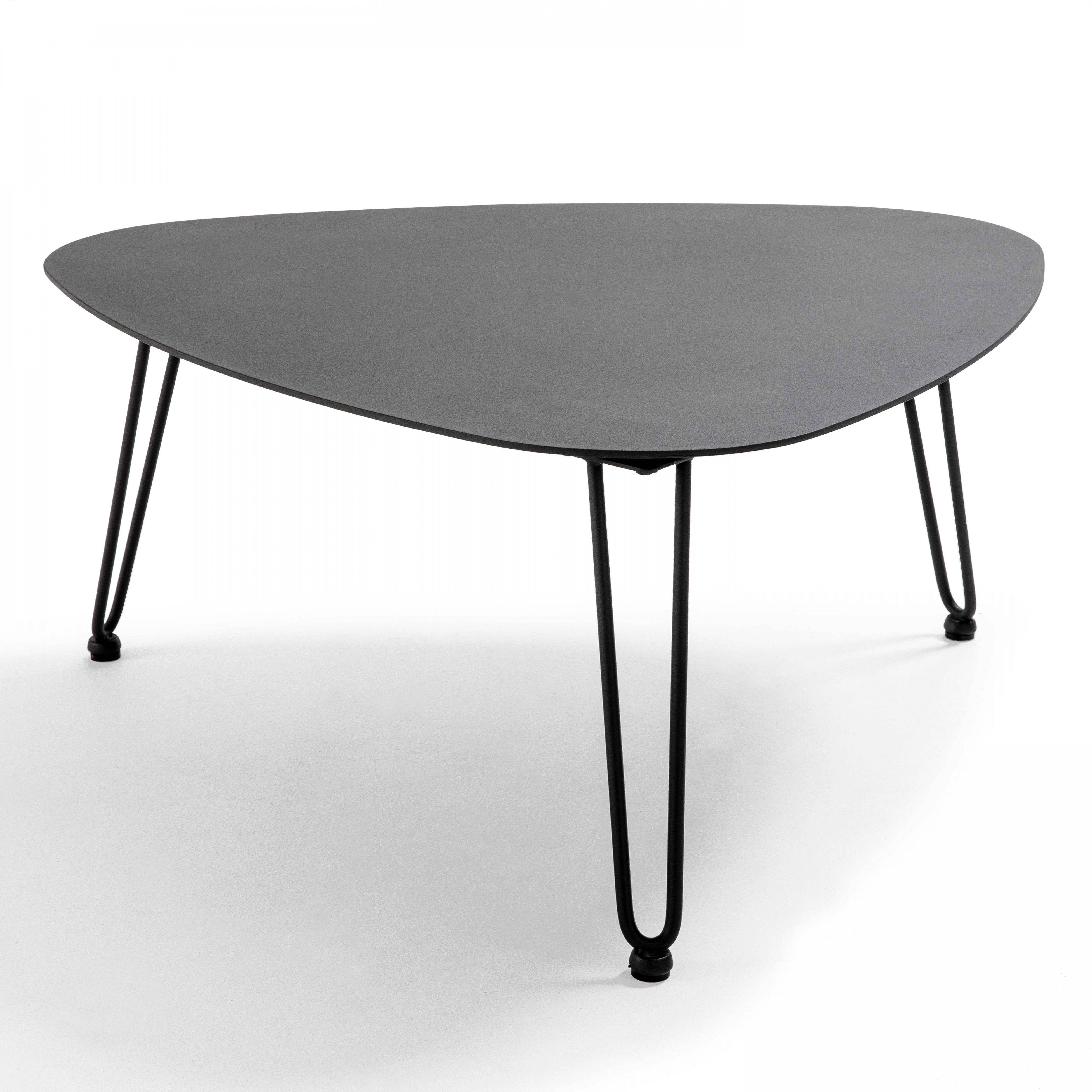 Oviala - Table basse de jardin triangulaire en aluminium noir Atoll - Oviala - Imagen 1